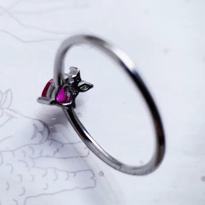 Bague d'amour aux fraises, bijoux fins européens pour filles et femmes, nouveau cadeau fantaisie mignon de printemps 2022 en argent Sterling 925, Super offres