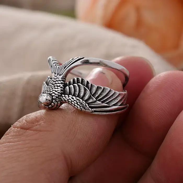 Bague rétro en argent thaïlandais pour femme, design en forme de cheminée, bijoux originaux, cadeaux d'anniversaire, ne se décolore pas, meilleure vente