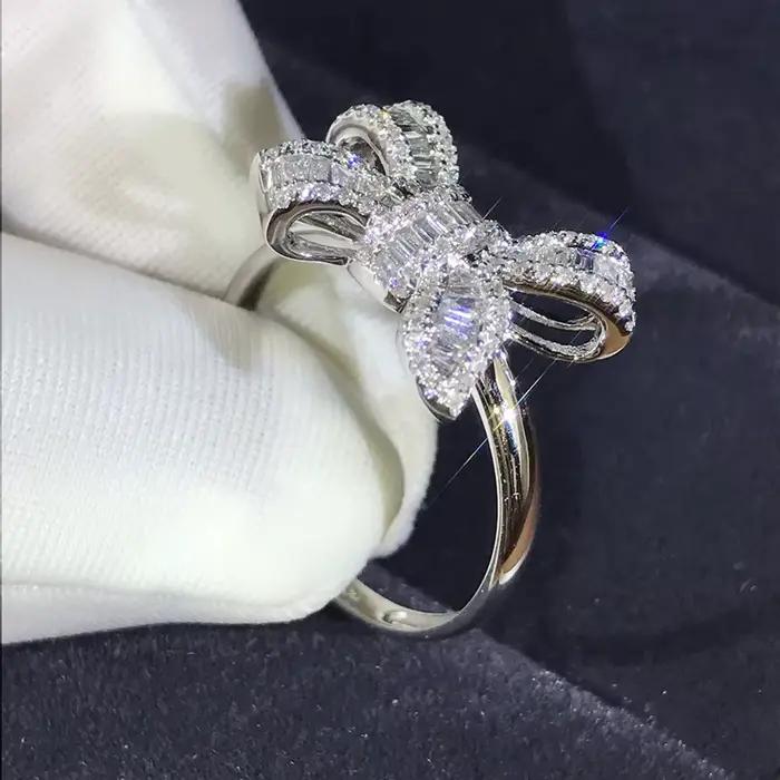 Bague en argent Sterling 925 avec faux diamant pour femme, bijou de luxe, cadeau de fiançailles ou de mariage, nouveauté