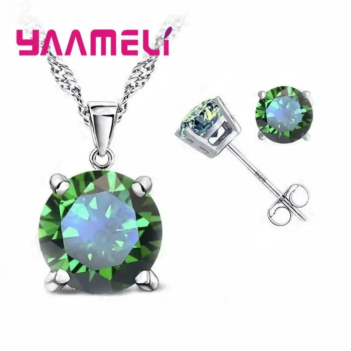 Ensembles de bijoux en argent sterling 925 sertis de zirconium blanc pour femmes occasions spéciales mariage fiançailles cérémonies