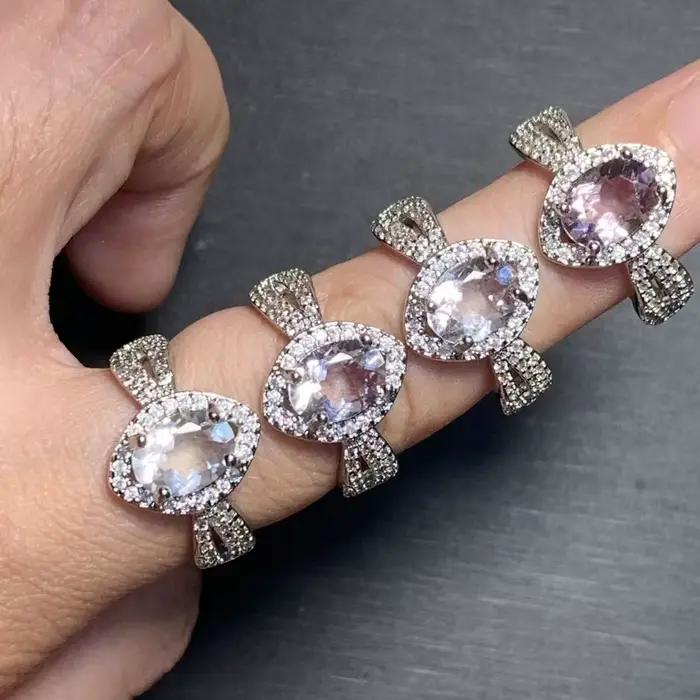 Bague en améthyste naturelle fait main pour femme romantique et mignonne occasions spéciales soirée cérémonie cadeau spécial