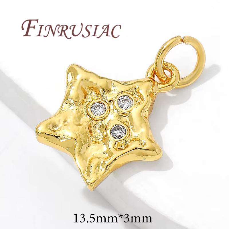 Breloques étoiles plaquées or 18 carats pour bijoux, pendentifs à breloques pour la fabrication de c