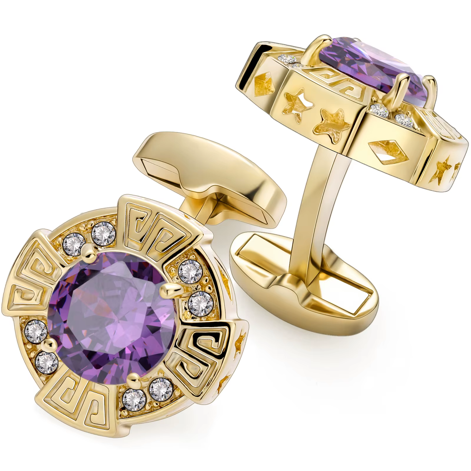 Boutons de manchette de Style français, clous de luxe en Zircon pour chemises pour hommes, boutons d