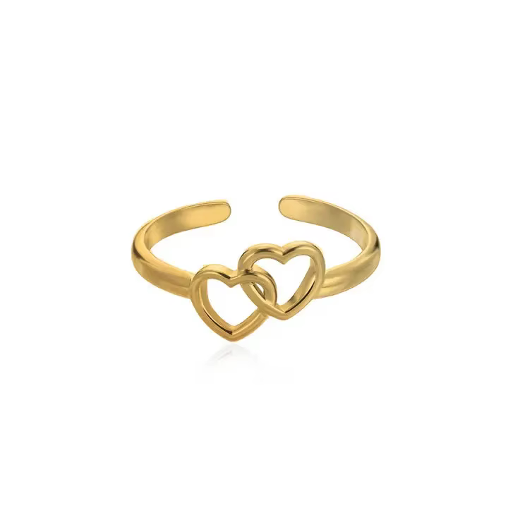 Bague torsadée Double cercle pour femmes et hommes, géométrique, en acier inoxydable, à la mode, cou