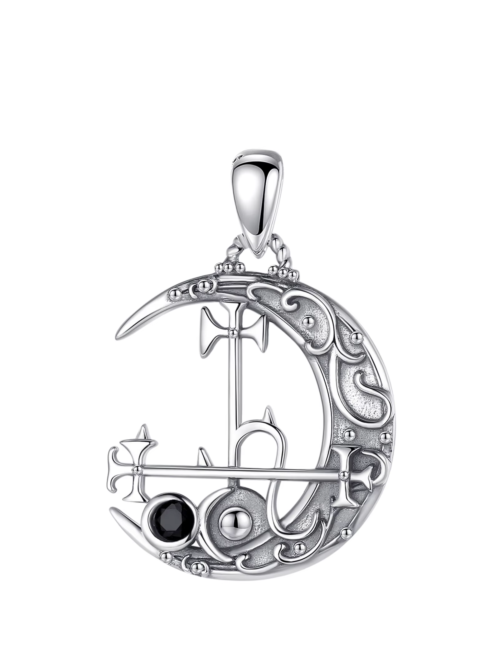 Eudora 925 argent Sterling Lilith lune collier pour femmes homme Vintage démon Lilith Sigil pendenti