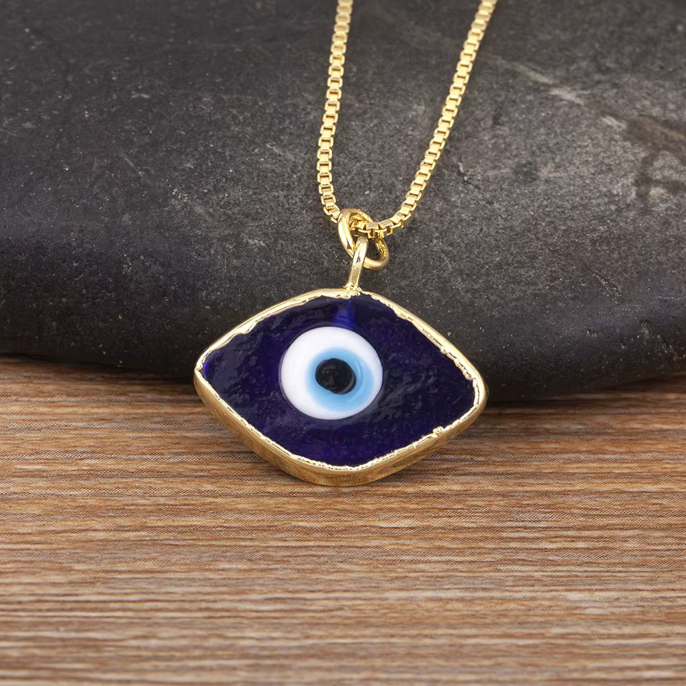 Nidin – collier à pendentif œil turc tendance pour femmes, chaîne de clavicule, amulette en zircone,