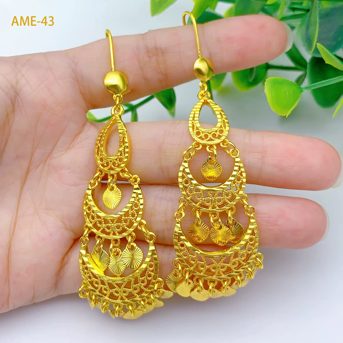ANIID Dubai dame Design gland boucles d'oreilles bijoux pour femmes éthiopien africain couleur or bi