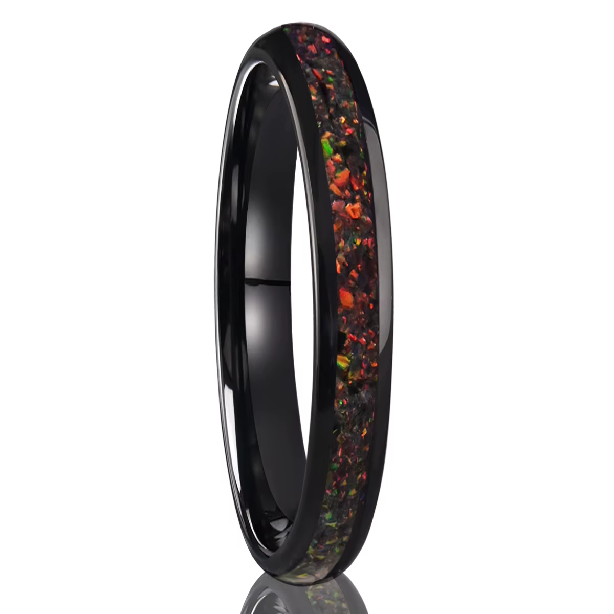 Bague en carbure de tungstène opale rouge pour homme, bijoux de mode, alliances de mariage, bagues d