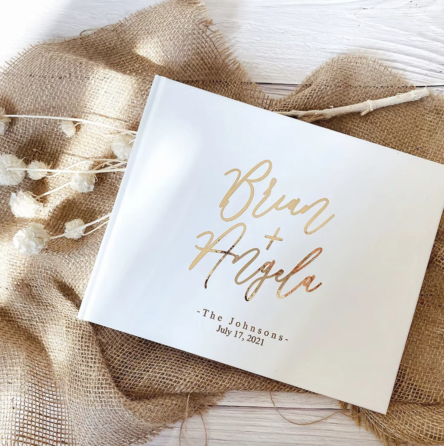 Livre d'or de mariage personnalisé, décor d'anniversaire, de baptême, livre de messages, livre souve