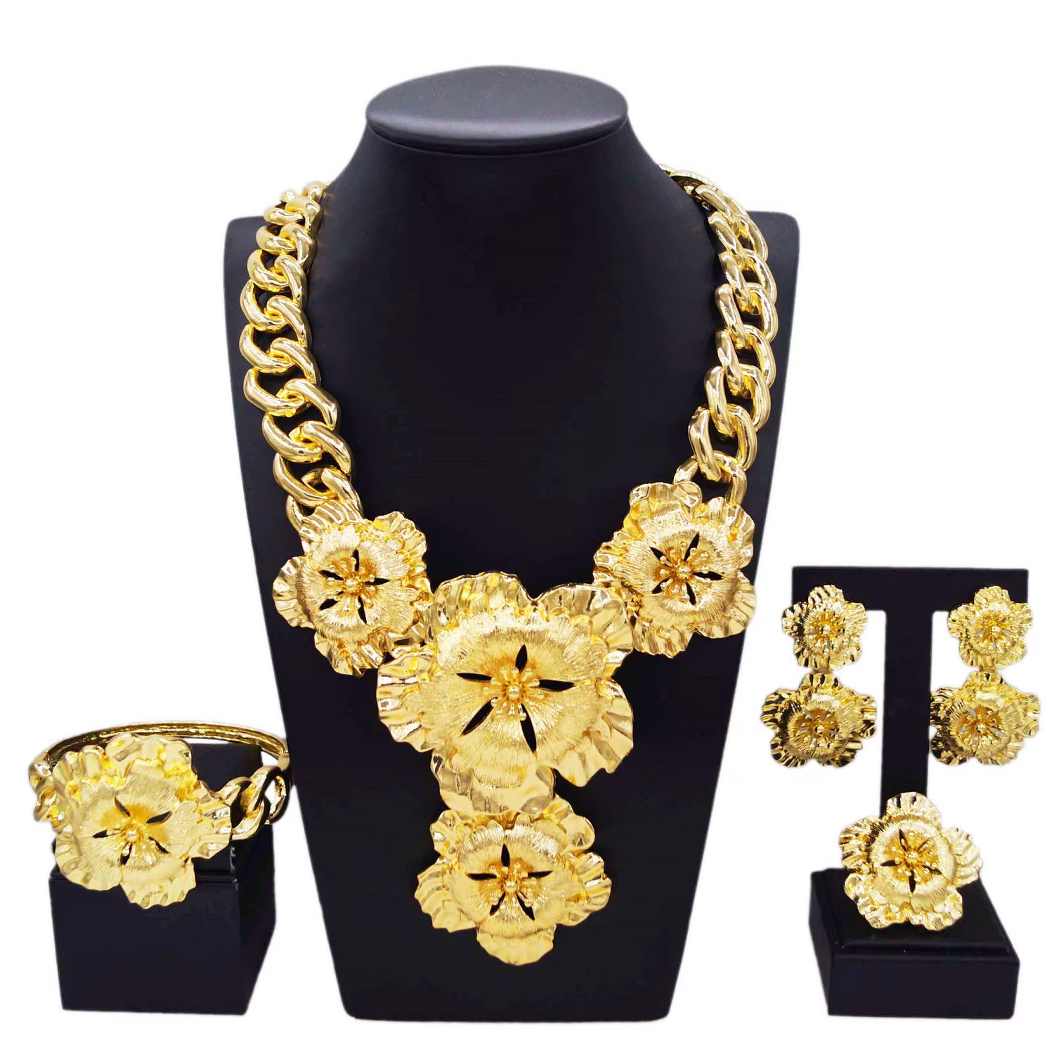 Collier pour femmes mode nouvelle chaîne cubaine collier or fleur pendentif luxe mariage Bijoux plaq