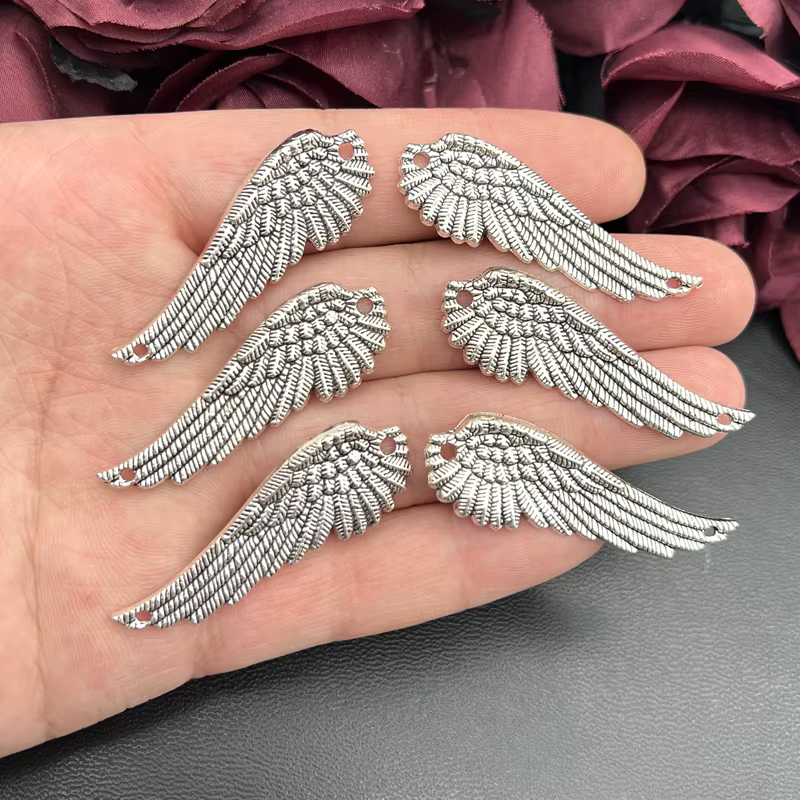 Pendentif aile d'ange de haute qualité, 3 paires, 50x17mm, magnifique, accessoires artisanaux faits 