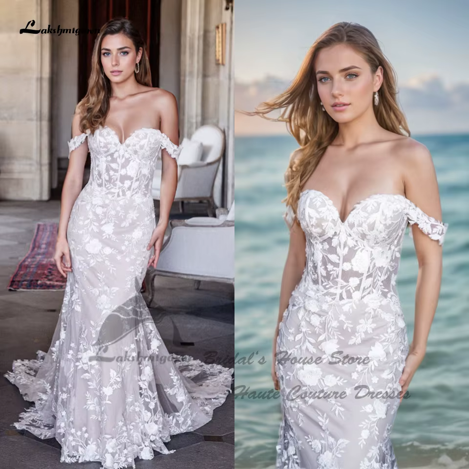 Yanshmigown-Robes de mariée sirène en dentelle Hiphelicopter, Vintage Boho, Off Initiated VedtiEduca