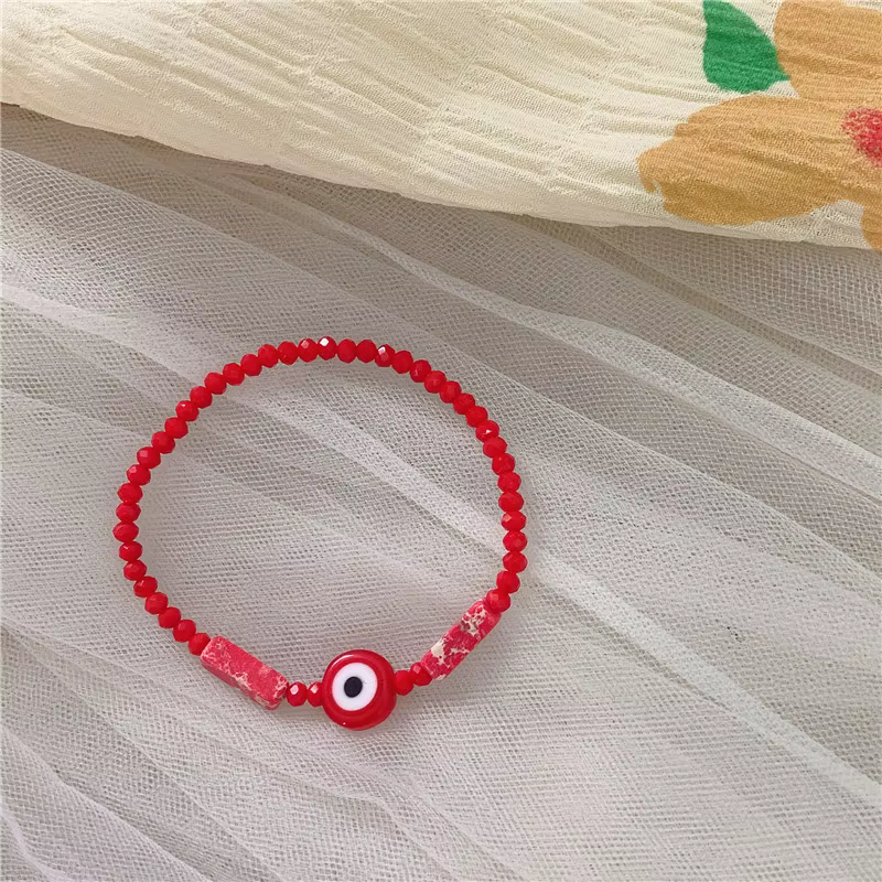 Bracelets mauvais œil en cristal bleu turc pour femmes, chaînes de perles en verre faites à la main,