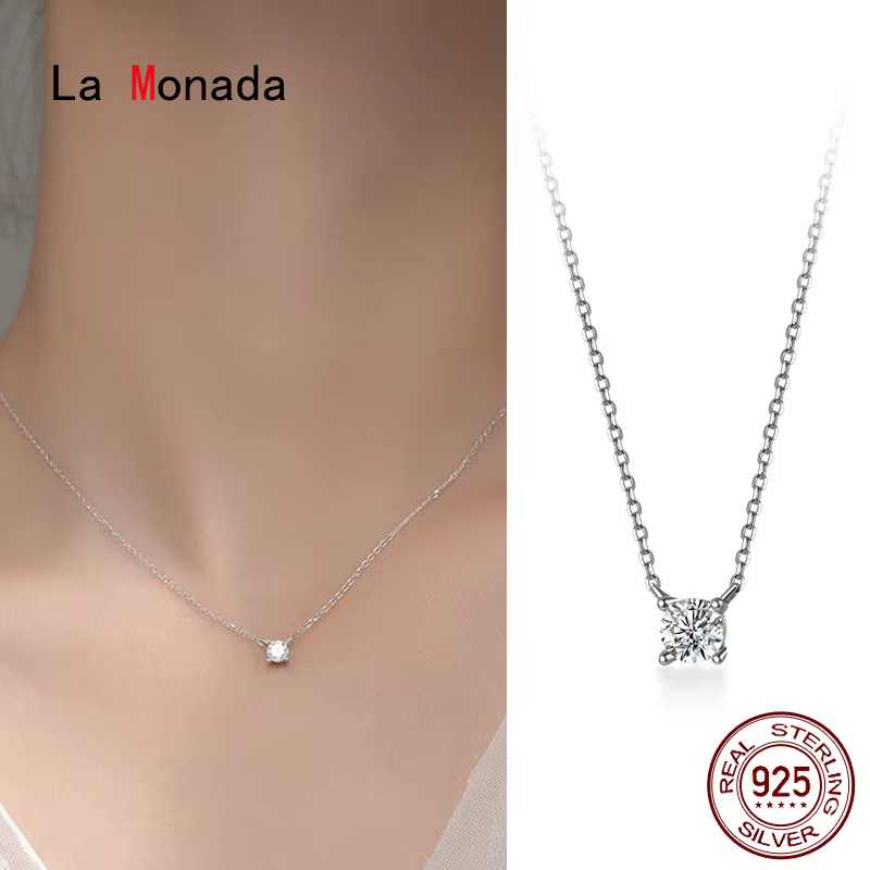 La Monada-Collier Minimaliste en Argent Fin 4.8 pour Femme, Bijoux de Cou à la Mode, Pmot925, 38 + 9