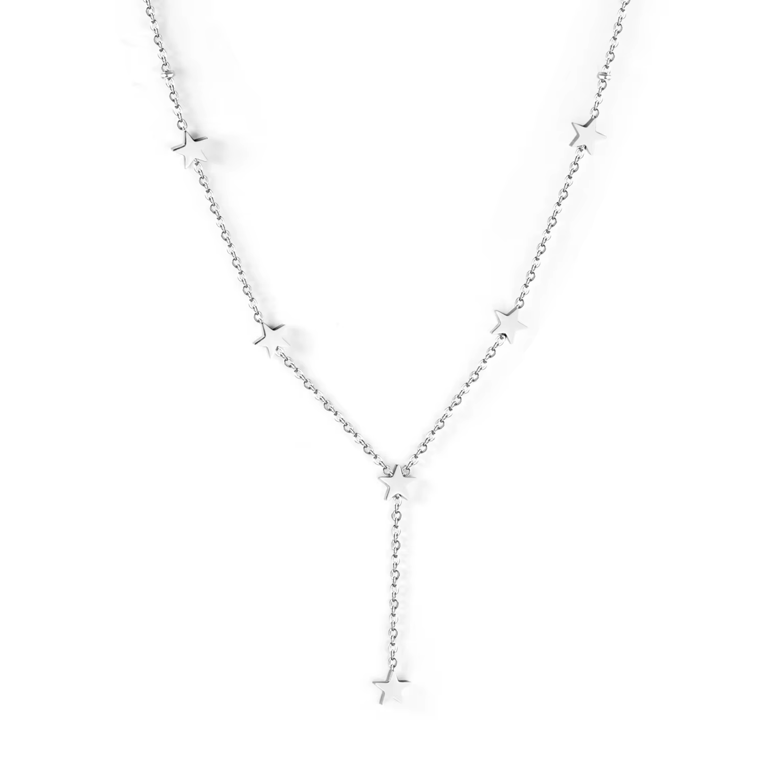 LUXUSTEEL-Collier Étoile en Acier Inoxydable pour Femme et Fille, Accessoires en Or, Bijoux avec Gla