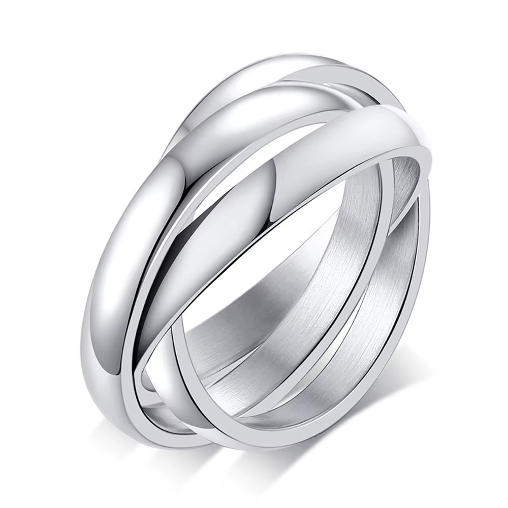 Personnaliser les bijoux 3 bagues ensembles pour les femmes en acier inoxydable bague de fiançailles