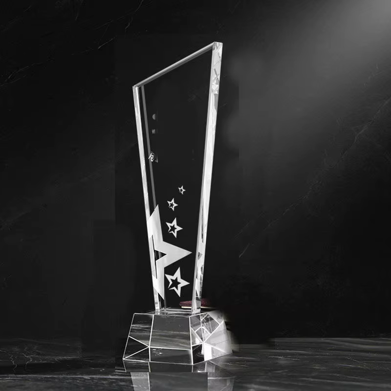 Trophée de cristal personnalisé, impression couleur comme prix, prix de film sportif, livraison sur 