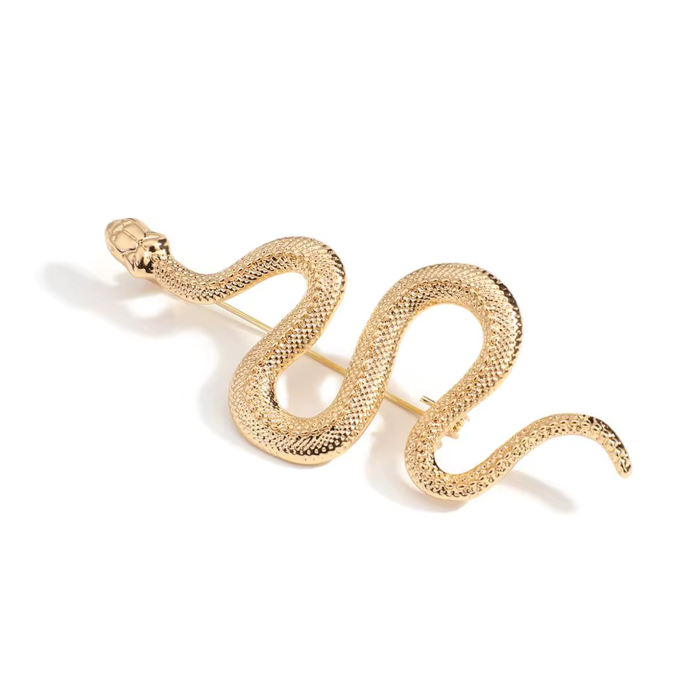 Couleur or serpent broches femmes hommes dame de luxe en métal serpent Animal broche broches fête dé