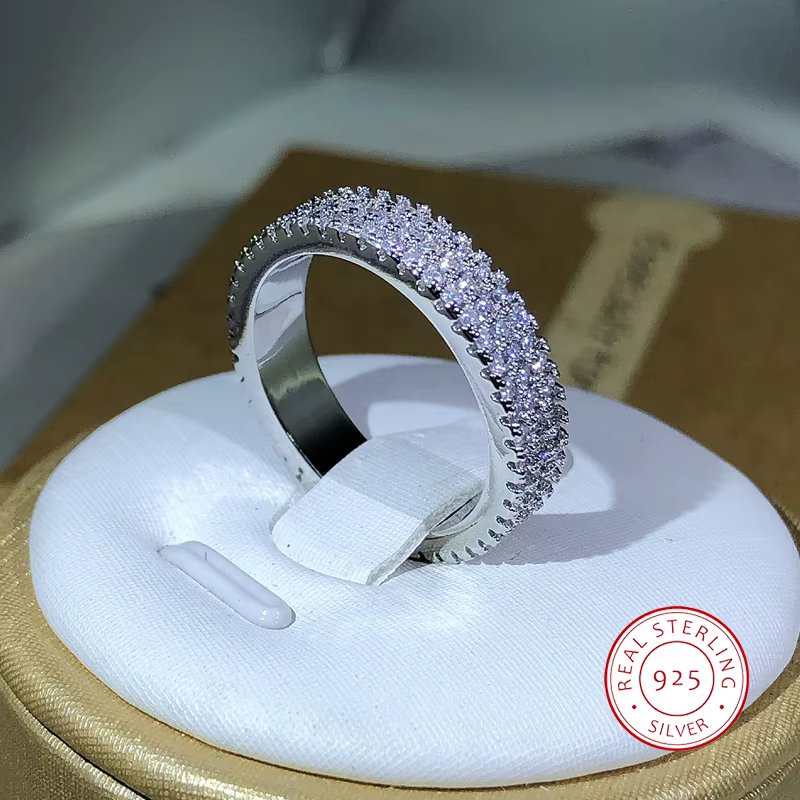 Bague femme éternité 925 en argent Sterling Micro pavé AAAAA Zircon cz bague de mariage pour les fem