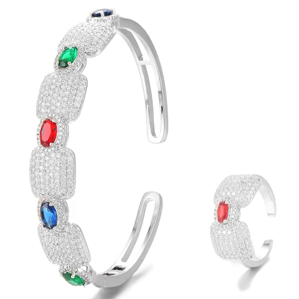 GODKI à la mode luxe 2 pièces bracelet bague ensemble mode dubaï ensemble de bijoux de mariée pour l