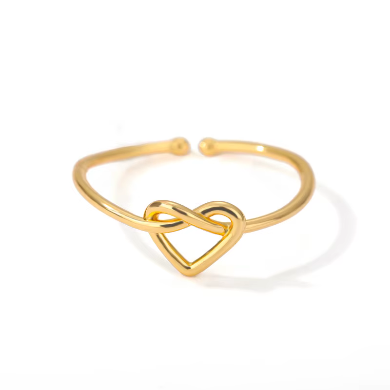 Bagues en acier inoxydable pour femmes, couleur or, bague en forme de cœur pour Couple, tendance, no