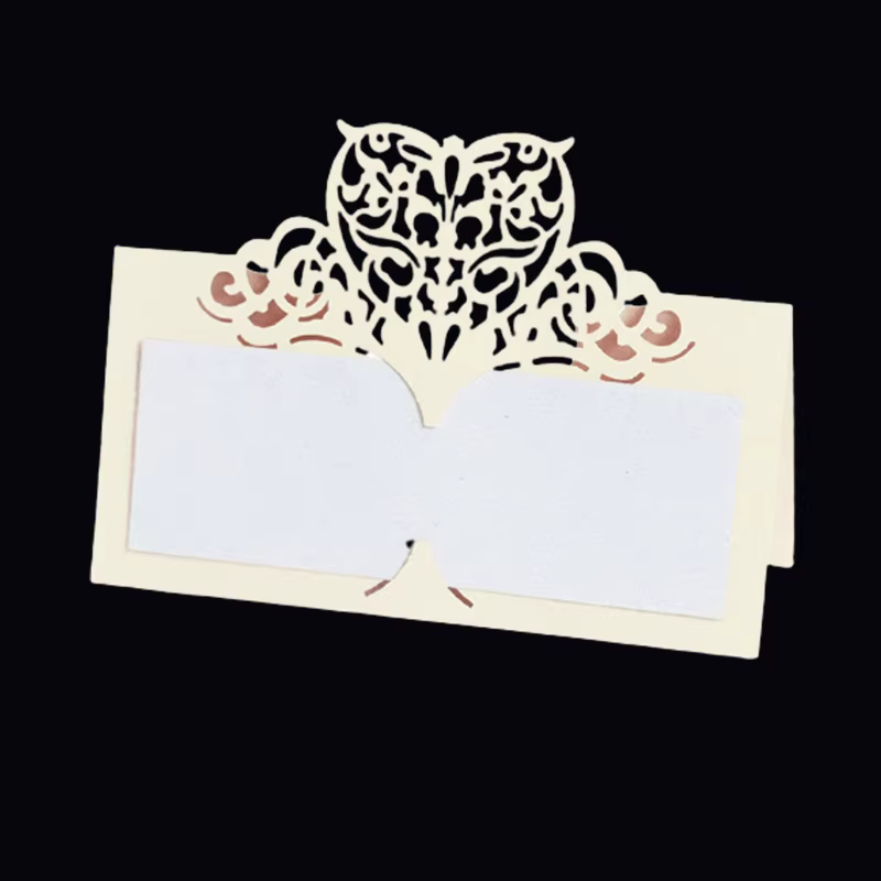 Cartes de Table découpées au Laser en forme de cœur, en dentelle, carte de réglage de Message, décor
