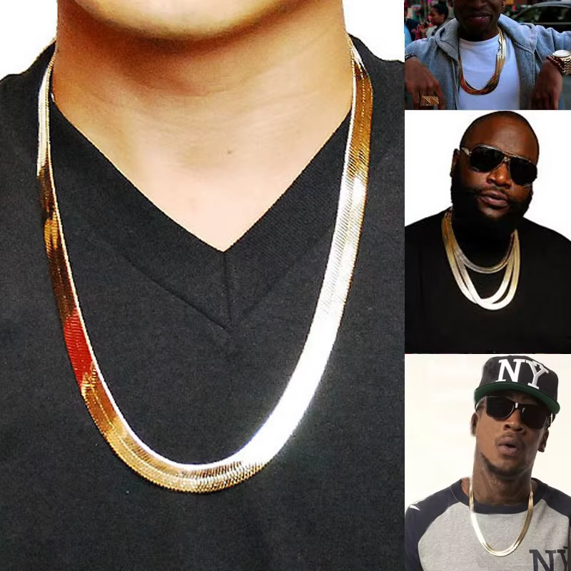 Collier de marque Long/ras du cou en gros 10MM Vintage décontracté couleur or chaîne Hip Hop pour ho