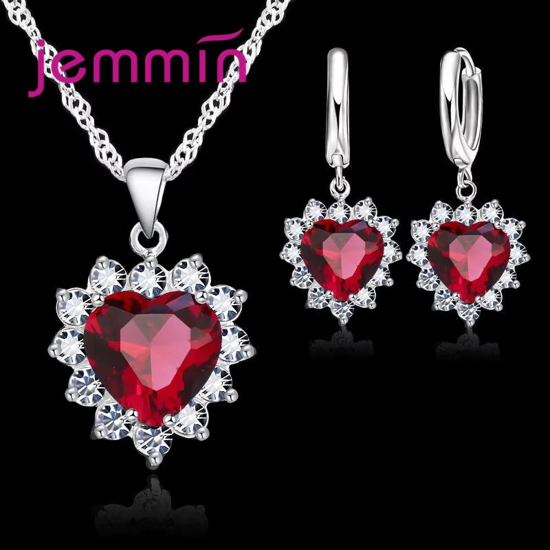 Top vente mariage fiançailles anniversaire cadeau bijoux ensembles solide 925 en argent Sterling coe