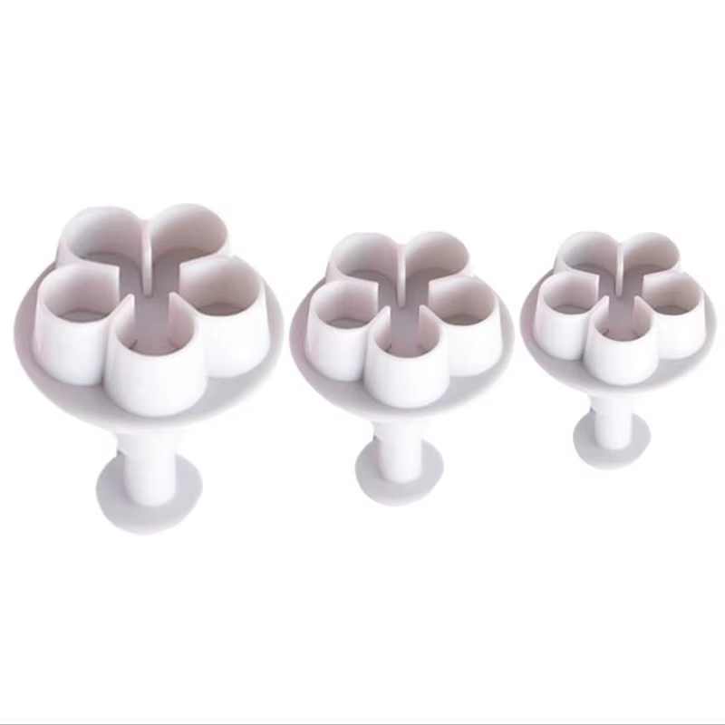 Emporte-pièce à piston de fleurs, 3 pièces, bricolage, moule à gâteau Fondant, outils de décoration 