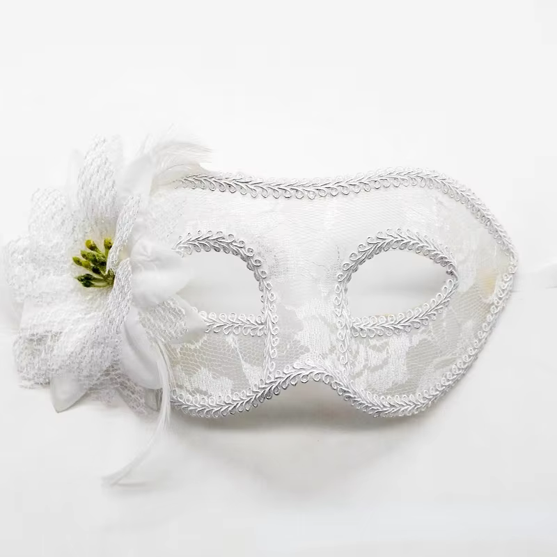 Masque de carnaval en dentelle, 10 pièces, masque à fleurs, rétro, Costume de Mardi Gras, robe fanta