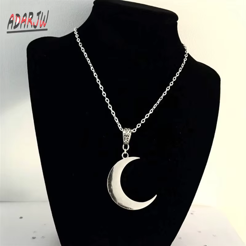 Collier croissant de lune, bijoux gothiques mystique, sorcière lunaire celtique païenne Wiccan luna,