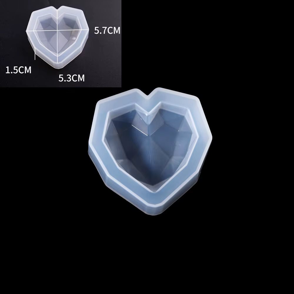 Moule en silicone 3D en forme de coeur, moule à bijoux en résine pour les élections UV, résine xy, o