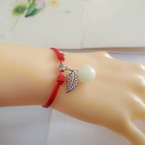 Bracelet pour femme avec breloque gemme lumineuse, bijou en cuir, pendentif creux en pierre lumineus