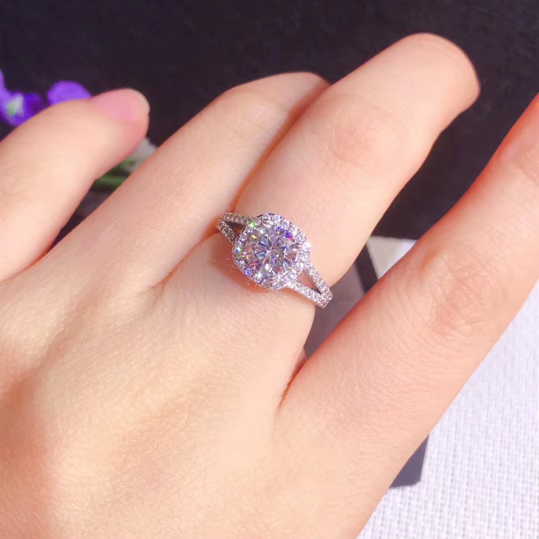 Bague en argent Sterling 925 pour femme, Micro-incrusté de 2 Carat de diamant, bijou de charme, cade