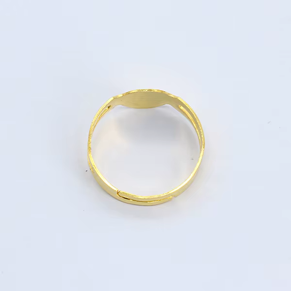 Base de bague vierge réglable pour enfants, plaqué argent et or, bronze, 7mm, 8mm, tampon plat, bric