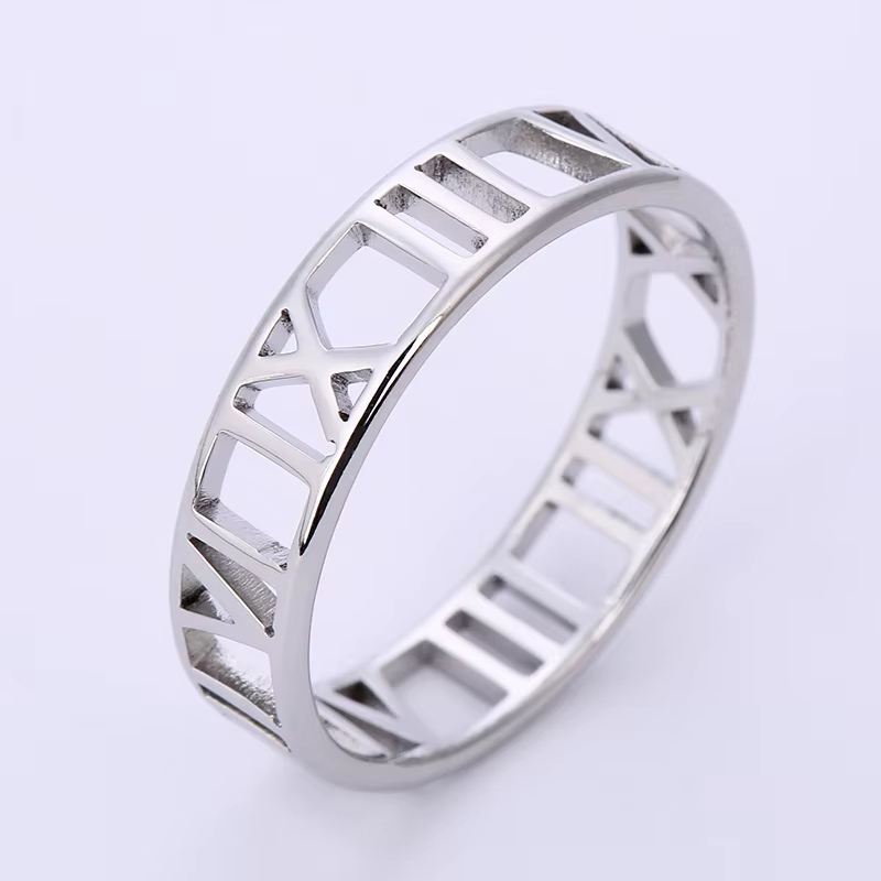 Buyee – bague en argent Sterling 925 avec chiffres romains, pour femmes et filles, cercle Simple et 