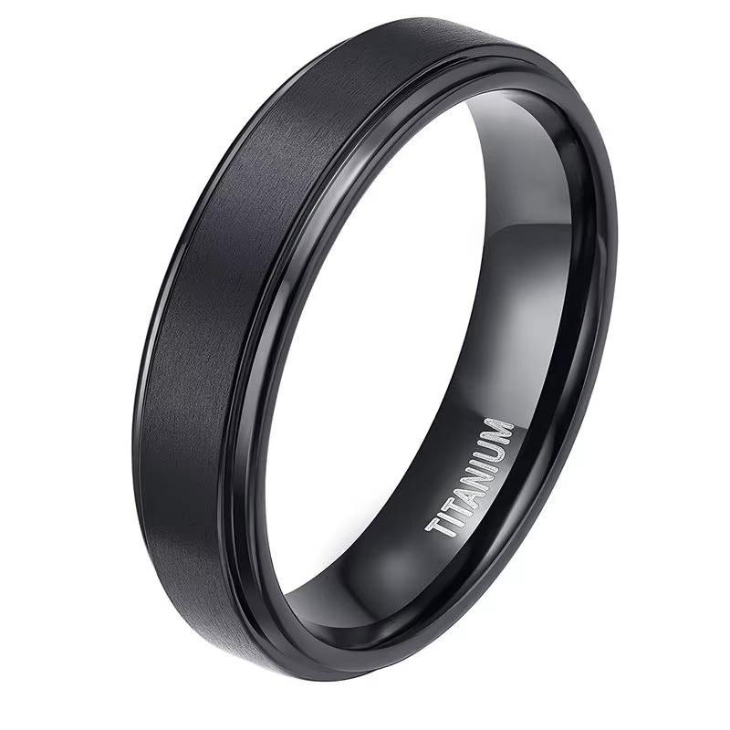 Tigrade 4/6/8/10mm Bague en titane noir homme brossé alliance femmes bagues de fiançailles couleur a