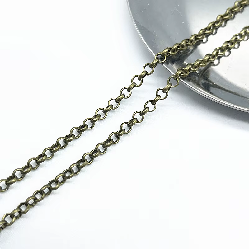 Chaîne de collier plaquée or/argent/Bronze, 2yards, pour la fabrication de bijoux, bricolage, matéri