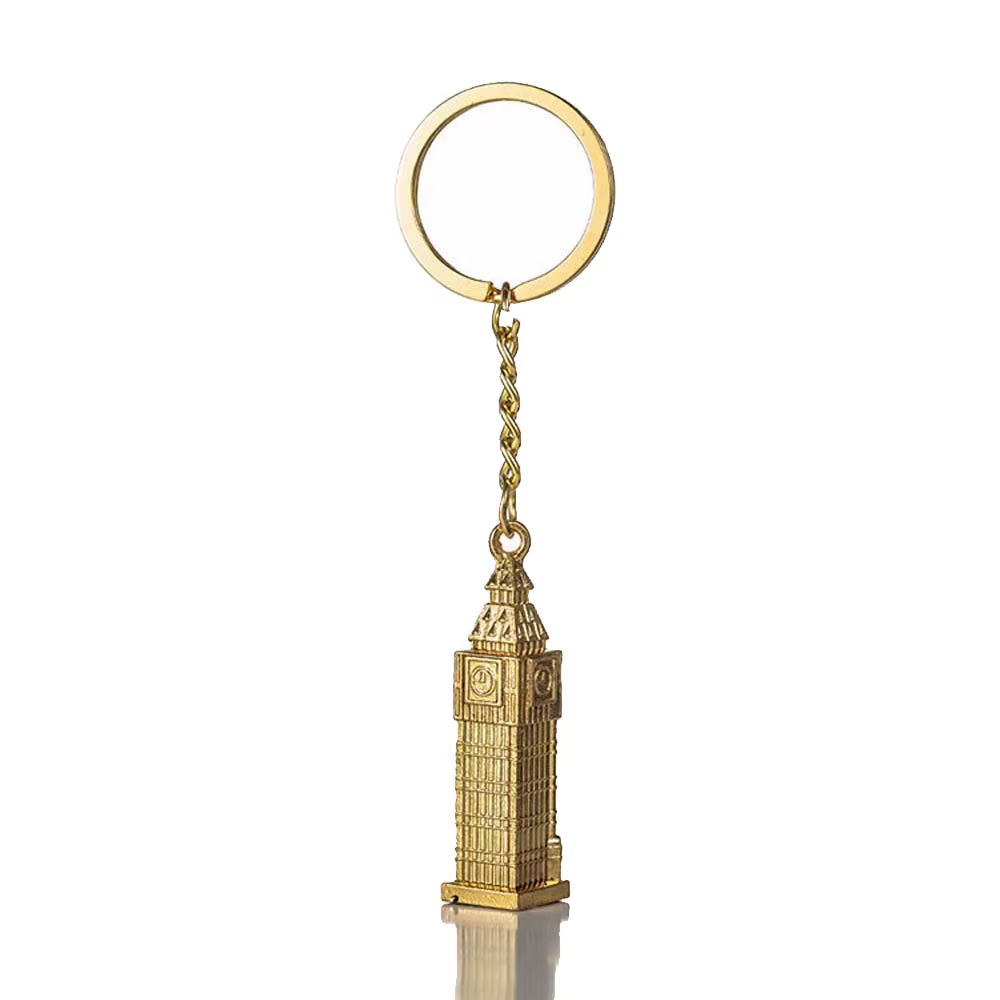 Petit porte-clés modèle d'horloge de Londres, porte-clés Big Ben en métal 3D, pendentif de sac, cade