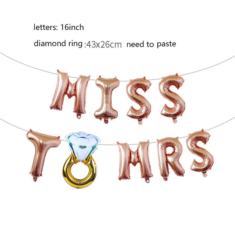 Ballons en aluminium « Bride To Be » pour décoration de mariage, ballons « Miss To Mrs » pour fête d
