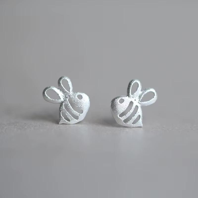 Boucles d'oreilles abeille en argent Sterling 925, bijoux à la mode pour femmes et filles