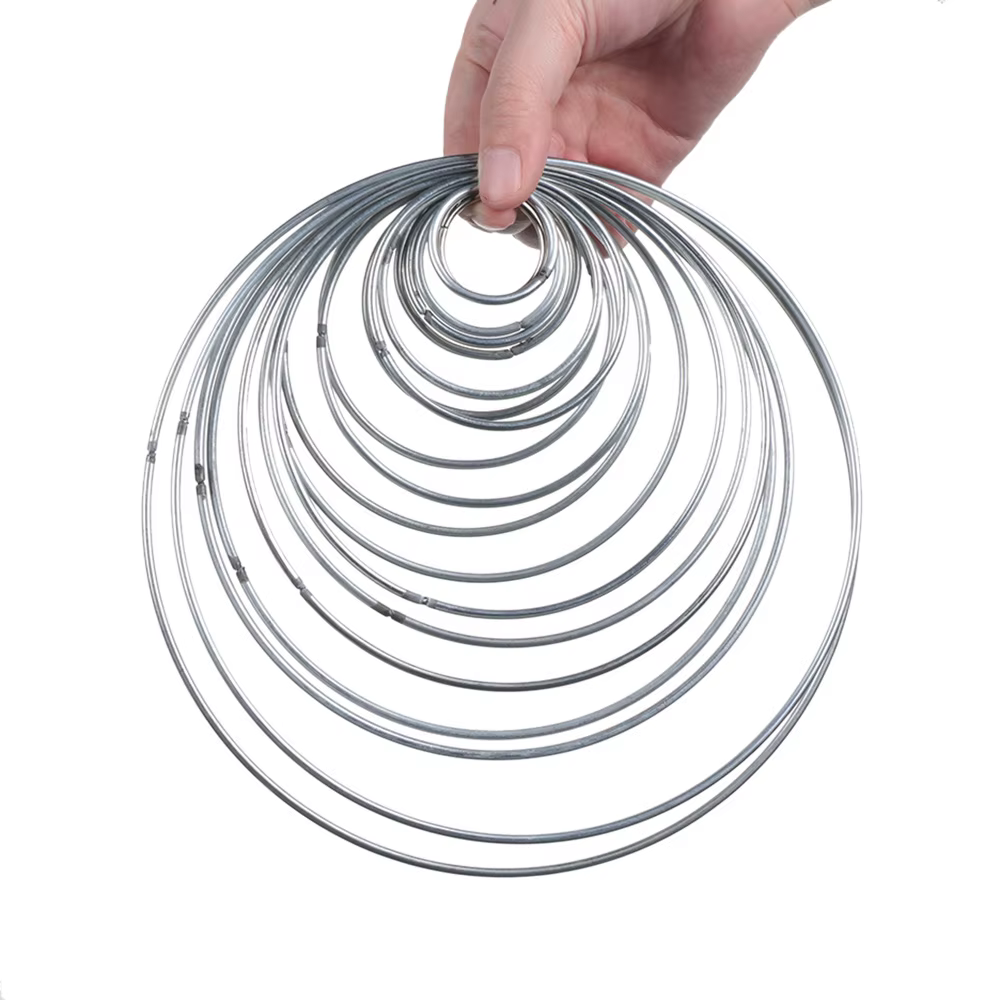 Anneau Attrape-Rêves D.lique Rond en Fer Argenté, Durable, Multi-taille, Bon Soudé, Accessoires Arti