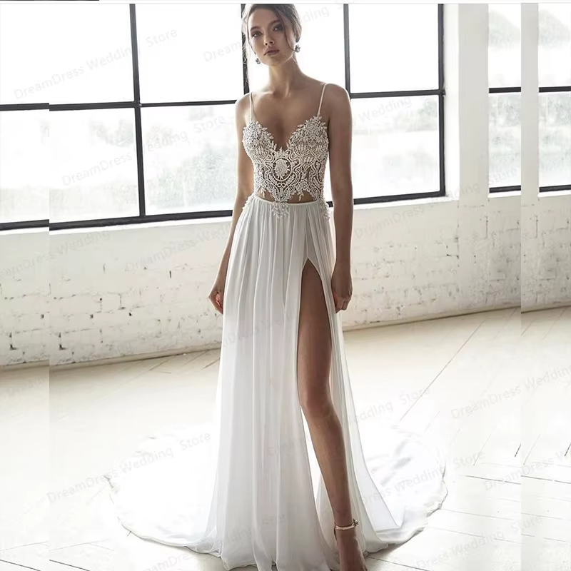 LSYX-Robe de Mariée Bohème Personnalisée, 2 Pièces, Ligne A, Chérie, Patients, Quelle que soit la Fi