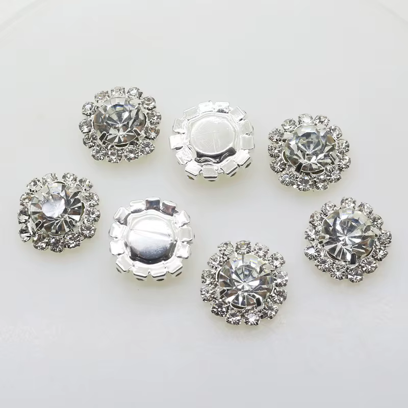 10 pièces/ensemble 15MM boutons ronds en strass, boutons de couture pour travaux d'aiguille, boutons