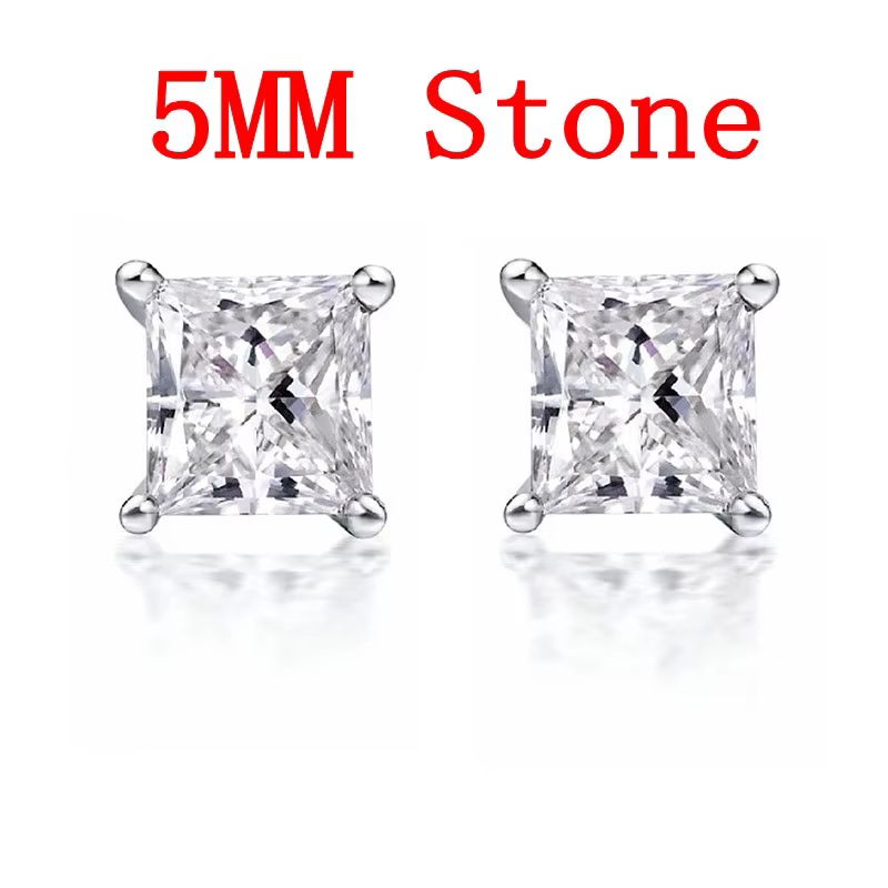 Boucles d'oreilles en diamant de laboratoire en argent regardé 925 véritable, bijoux de fiançailles,