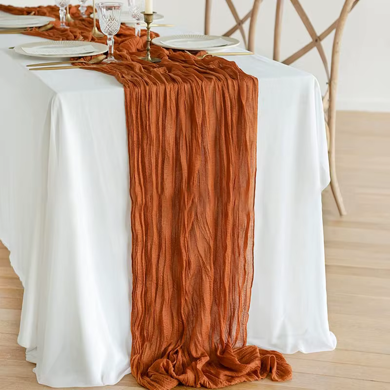 Chemin de Table en Coton Rouillé, Décoration de Table à Manger, Mariage 18, Noël, Cadeau menstruel