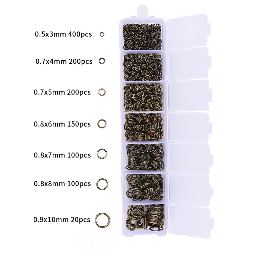 Kit de boîte d'accessoires de bijoux à bricoler soi-même, anneaux diabétiques ouverts, fermoir ster 