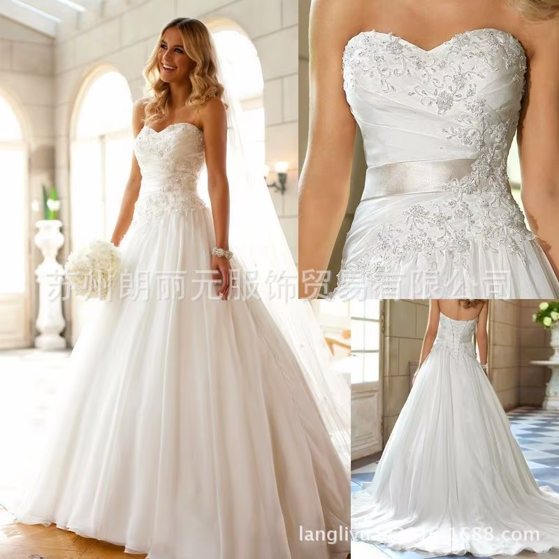 Robe de mariée sans bretelles, tenue de mariage de princesse, pour femmes enceintes européennes et a