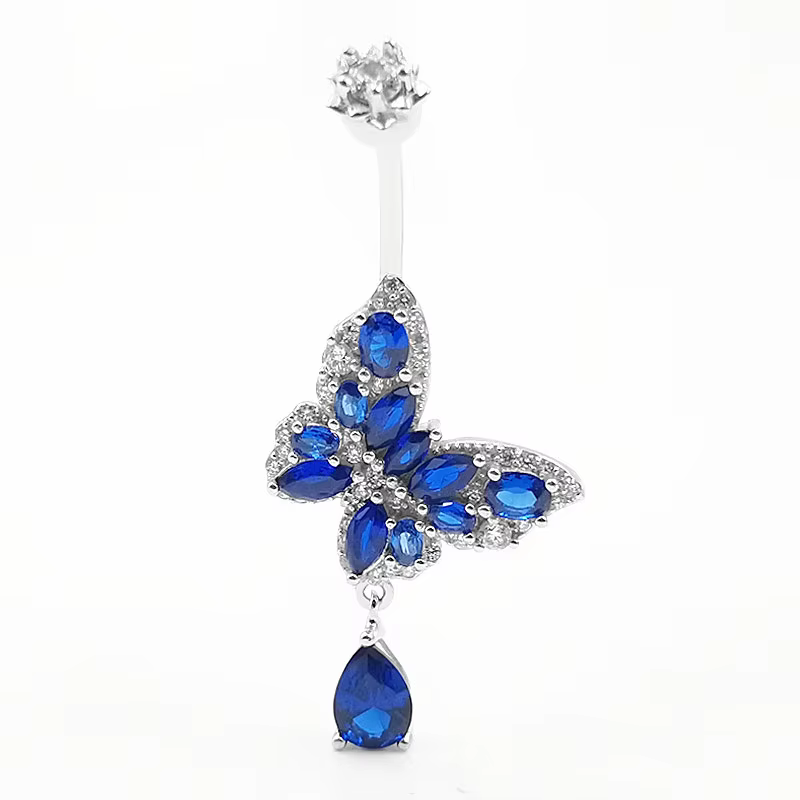 Piercing de nombril en argent 925, anneaux de nombril réels, décoration de corps, bijoux pour femmes