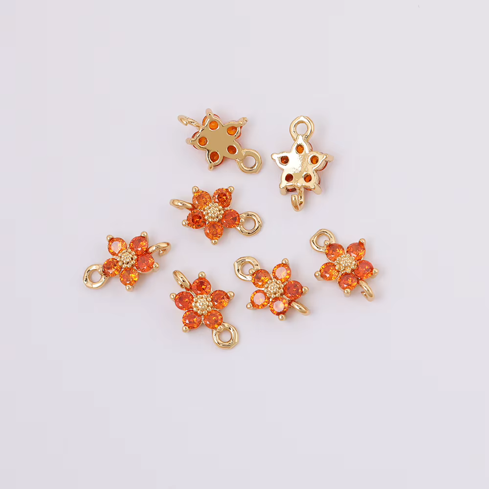 HAOSAW – accessoires de bijouterie, 6 pièces, 8x13MM, fait à bricolage main, forme de fleur, breloqu